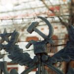 Iron work hammer & sickle at the IZHMASH plant