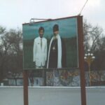How to make friends and influence people: Kirsan Ilumzhinov chills on a billboard with Patriarch Alexei II.