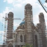 Half- built Kul Sherif Mosque, 2001. Ivan the Terrible destroyed the original. Now it's back.