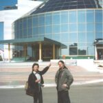 Joe & Yoshi triumphant in front of the Palace of Chess, Kalmykia.