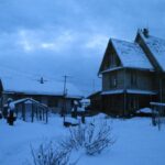Petropavlovka, viewed from the outhouse at 6am.